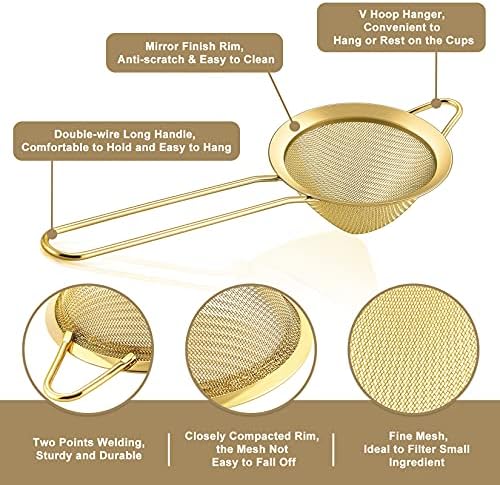 Stainless Steel Conical Strainer Set for Tea Coffee Cocktail Making