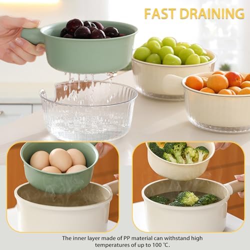 Iensen 2-Piece Compact Colander BPA-Free Dishwasher Safe
