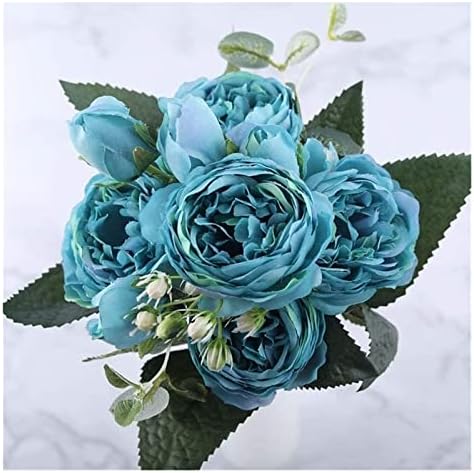 Gerrit Artificial Flowers in Vase Rose Pink Silk Peony Bouquet