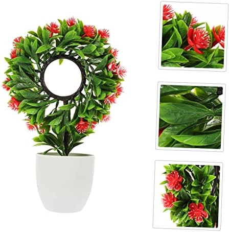 GRCQLWT Artificial Plant Bonsai Decor Red