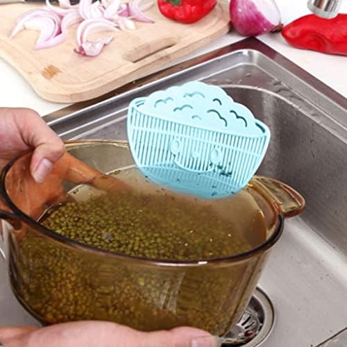 Clip On Strainer for Pots Pans Bowls Blue 13x11x35cm
