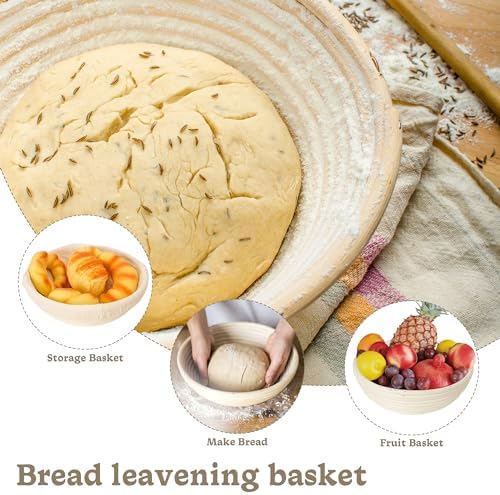 Nisorpa 4-Pack Sourdough Bread Proofing Baskets