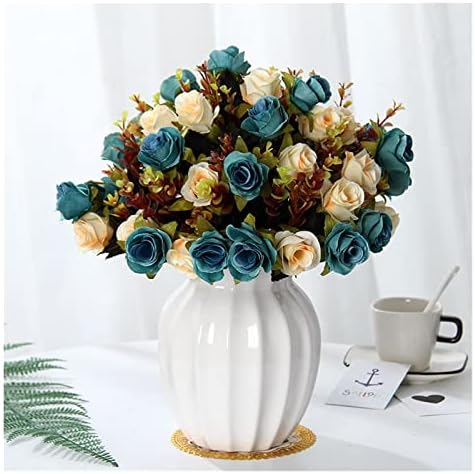 Retro Silk Roses and Hydrangeas Bouquet for DIY Decoration