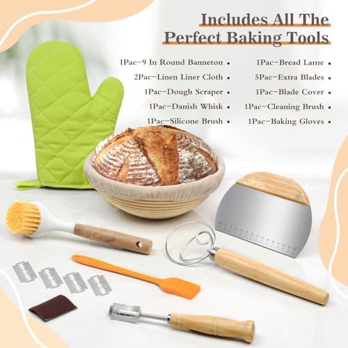 9-Inch Sourdough Banneton with Rattan Design