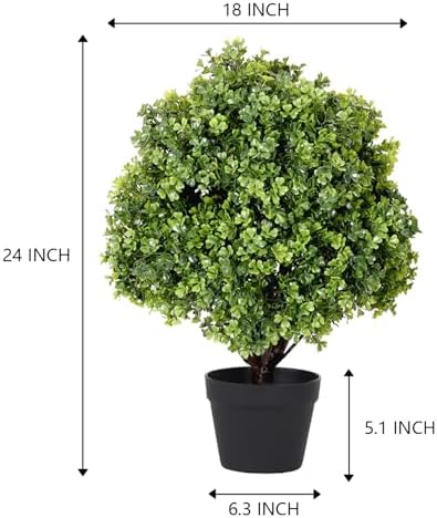 THE BLOOM TIMES 2ft Boxwood Topiary Ball Trees Set