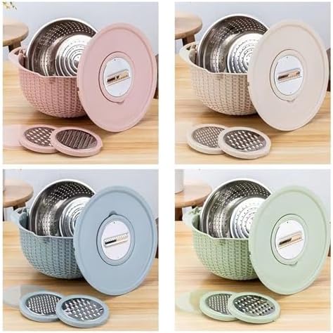 Talent Star 3-in-1 Stainless Steel Colander Set with Plastic Mixing Bowl