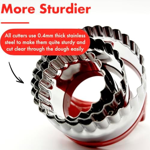 Stainless Steel Biscuit Cutters Set 3 Sizes with Ergonomic Handles