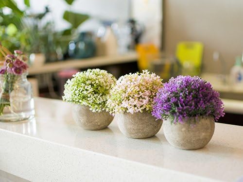 3 Mini Artificial Plants for Home Dcor