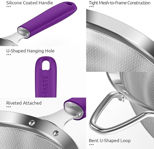 U-Taste Medium Fine Mesh Strainer with Silicone Handle