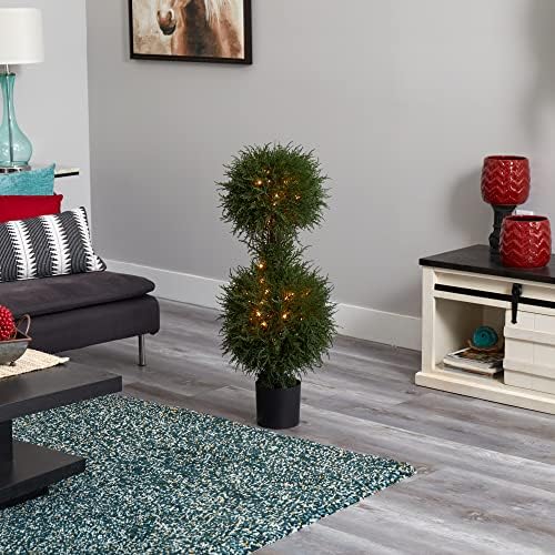 Stately Cedar Topiary with Lights