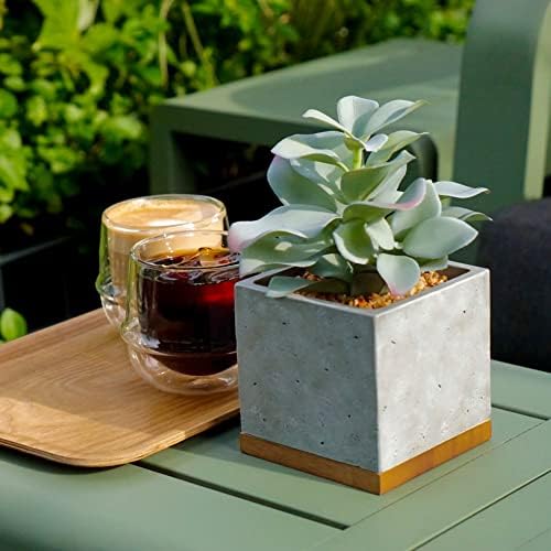 8-Inch Artificial Succulents in Pots Fake Office Desk Plant Sage Green
