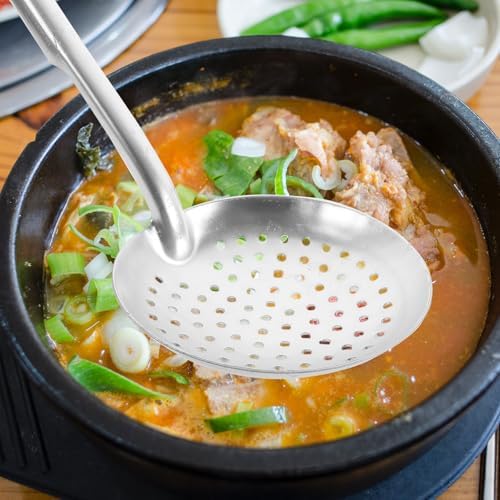 PRETYZOOM Aluminum Food Strainer Spoon for Dumplings and Pasta