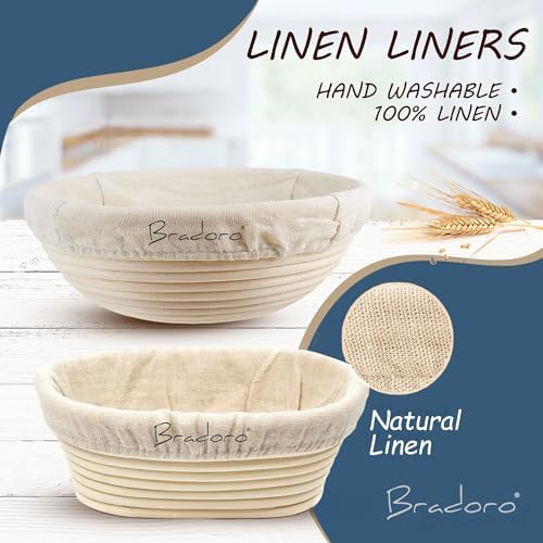 Banneton 10-Inch Round Oval Bread Proofing Basket Set