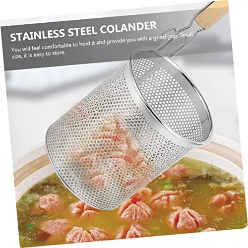 Stainless Steel Noodle Strainer Basket with Handle 12CM Mesh