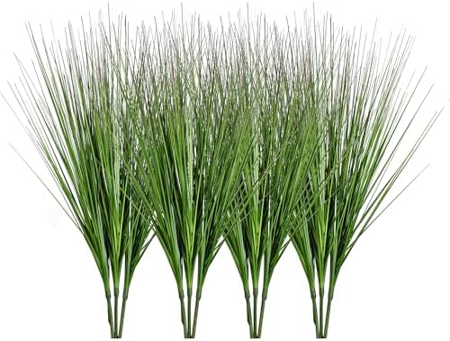 Beebel27 Artificial Plants Onion Grass Greenery Faux Fake Shrubs Plant