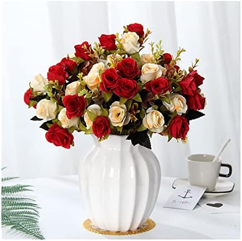 Retro Silk Roses and Hydrangeas Bouquet for DIY Decoration