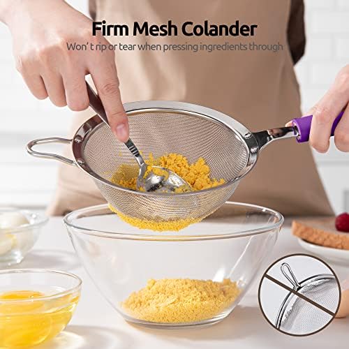 U-Taste 55 Inch Food Grade Stainless Steel Mesh Strainer with Silicone Handle