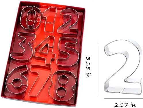 Stainless Steel Number Cookie Cutters Set 9pcs for DIY Crafts Baking