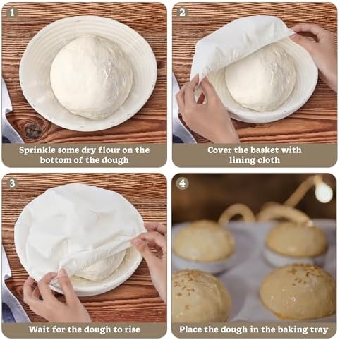 Nisorpa 4-Pack Sourdough Bread Proofing Baskets
