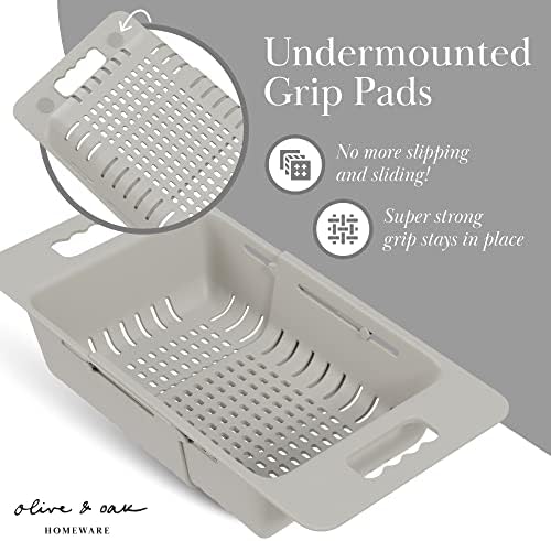 Effortless Kitchen Enhancer Over-the-Sink Colander with Silicone Grip Pads