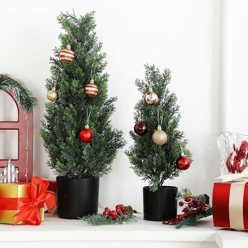 4 Pcs Fake Cedar Topiary Outdoor