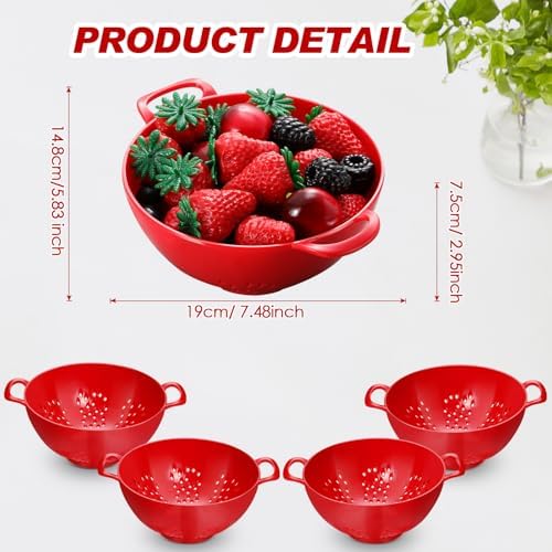4-Piece Colander Set Red