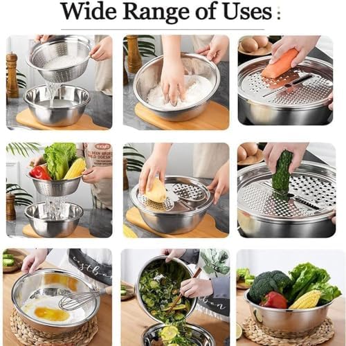 Multifunctional Stainless Steel Basin 3-in-1 Design