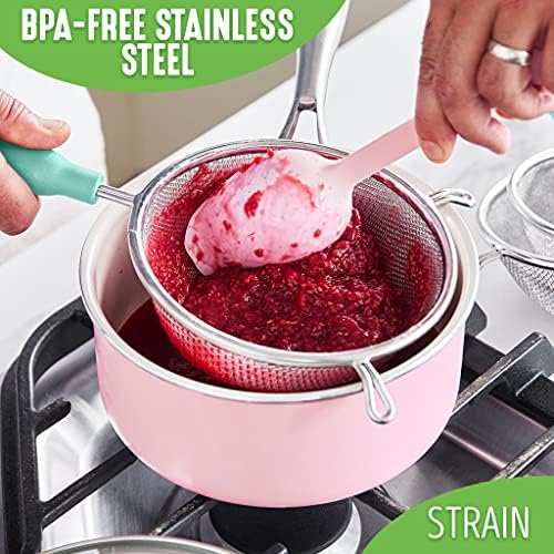 GreenLife 4 Piece Food Strainer Set with Stay Cool Handles