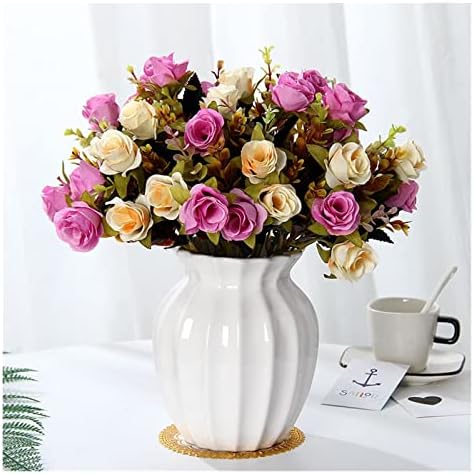 Retro Silk Roses and Hydrangeas Bouquet for DIY Decoration