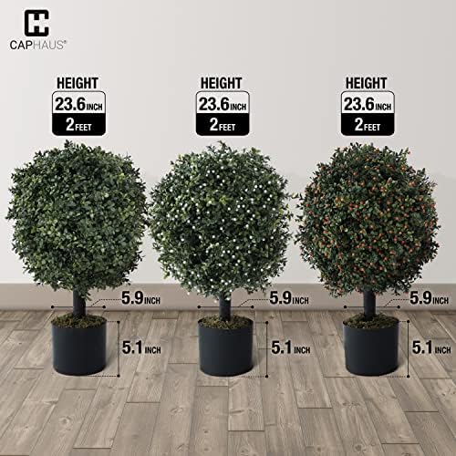 Realistic UV-Resistant Boxwood Topiary Set