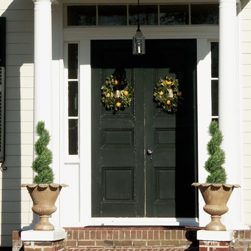 THE BLOOM TIMES 3ft Artificial Spiral Topiary Trees Set of 2