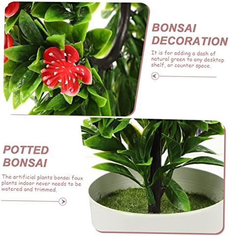 GRCQLWT Artificial Plant Bonsai Decor Red
