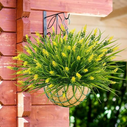 36-Piece Green Turf Fake Grass Outdoor Decor - Yellow