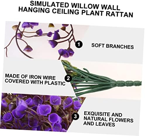 GRCQLWT Greenery Garland Artifictional Purple Rattan Wall Hanging Decor