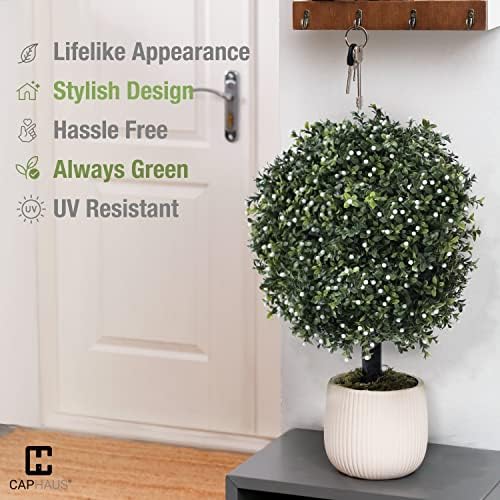 Realistic UV-Resistant Boxwood Topiary Set