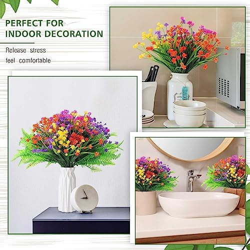 Zeyune 100 Bundles Fake Outdoor Artificial Flowers