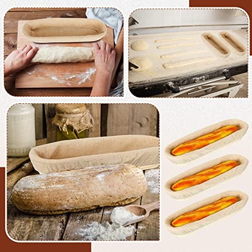 4-Piece 138-inch Oval Banneton Bread Proofing Basket with Liners