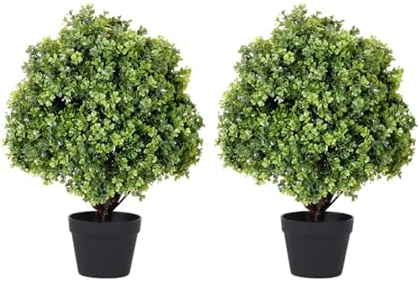 THE BLOOM TIMES 2ft Boxwood Topiary Ball Trees Set