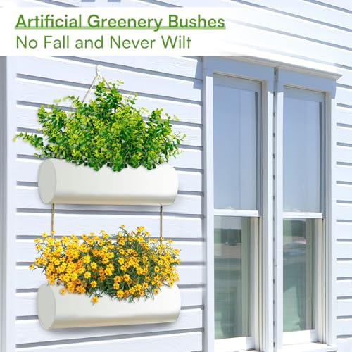 MOWDUG Artificial Eucalyptus Boxwood Shrubs