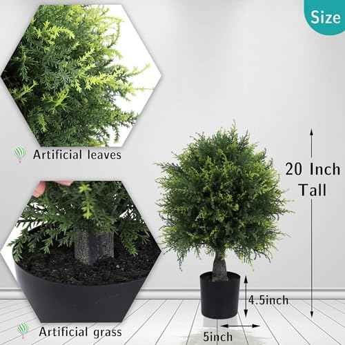 20 Artificial Cedar Topiary Tree Set of 2
