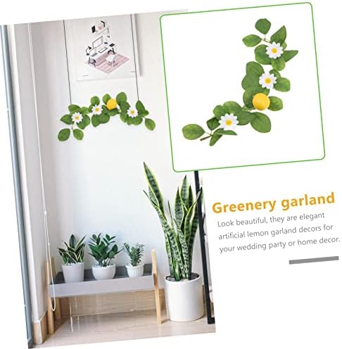2 Pcs Small Lemon Pendants Fake Vine Plant Summer Garland