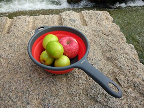 ZOER Kitchen Foldable Colander with Silicone Strainer Heat-Resistant Collapsible Kitchen Gadgets