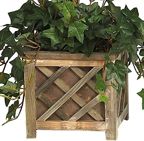 34in Nearly Natural Artificial Bougainvillea Topiary with Wooden Planter