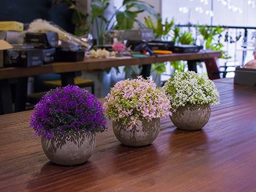 3 Mini Artificial Plants for Home Dcor
