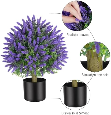 Vitalismo Artificial Topiary 2-Pack 216-inch Tall Faux Lavender