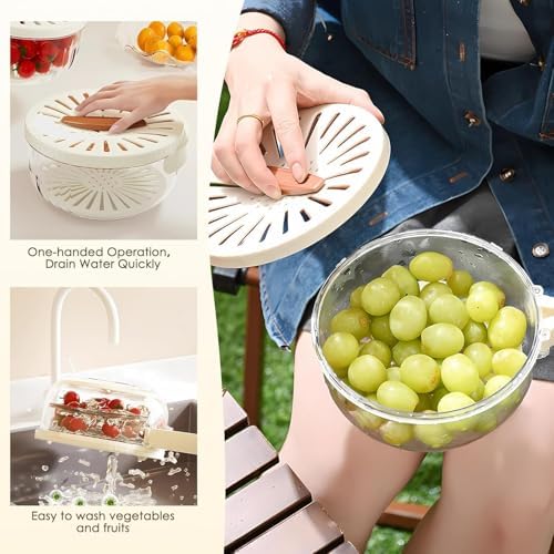 Effortlessly clean your kitchen with the JOLOV Small Plastic Food Strainer Bowl
