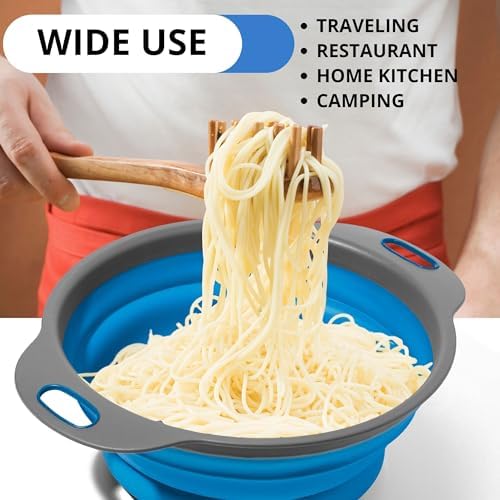 Compact Blue Kitchen Strainer Set for Multifunctional Use