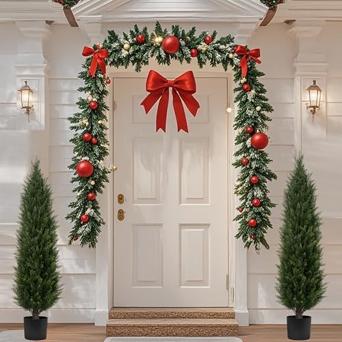 Two-Pack Fake Cedar Topiary Trees for Decor