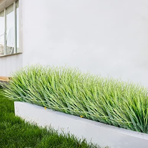 Artificial Grasses 16 Bundles Green UV-Resistant Indoors Outdoors