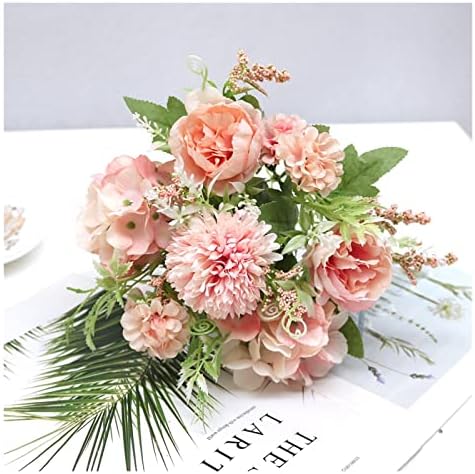 Mixed artificial flower bouquet with pots for home and wedding